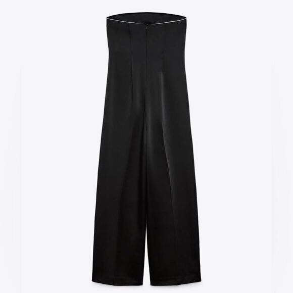 Zara Satin Bandeau Jumpsuit New - Picture 3 of 9